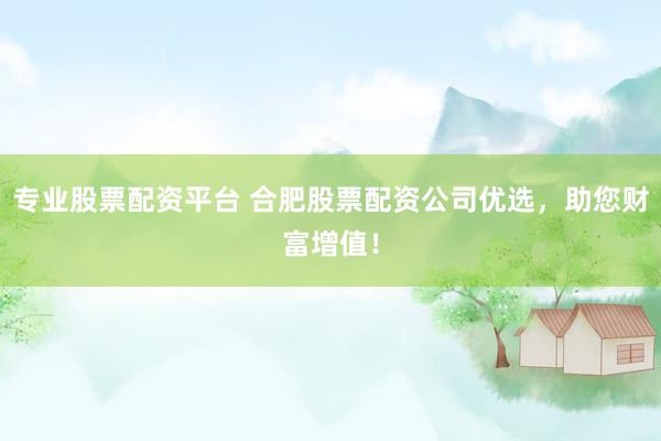 专业股票配资平台 合肥股票配资公司优选，助您财富增值！