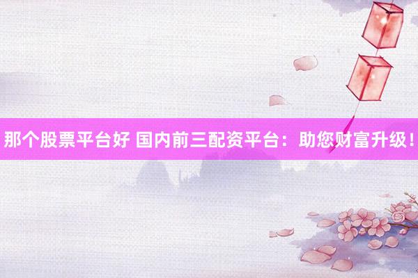 那个股票平台好 国内前三配资平台：助您财富升级！
