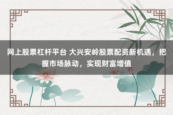 网上股票杠杆平台 大兴安岭股票配资新机遇，把握市场脉动，实现财富增值
