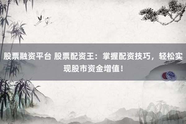 股票融资平台 股票配资王：掌握配资技巧，轻松实现股市资金增值！