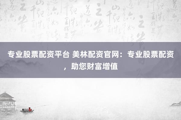 专业股票配资平台 美林配资官网：专业股票配资，助您财富增值