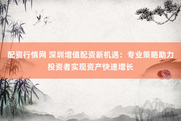 配资行情网 深圳增值配资新机遇：专业策略助力投资者实现资产快速增长