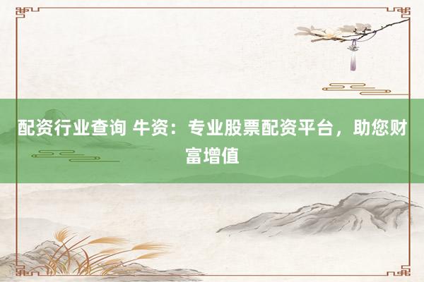 配资行业查询 牛资：专业股票配资平台，助您财富增值