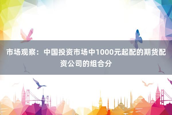 市场观察:中国投资市场中1000元起配的期货配资公司的组合分