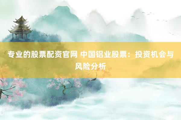 专业的股票配资官网 中国铝业股票：投资机会与风险分析